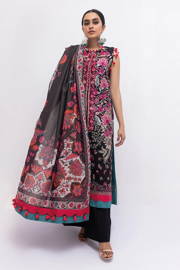 KHAADI-EMBROPIDERED LAWN 3PC